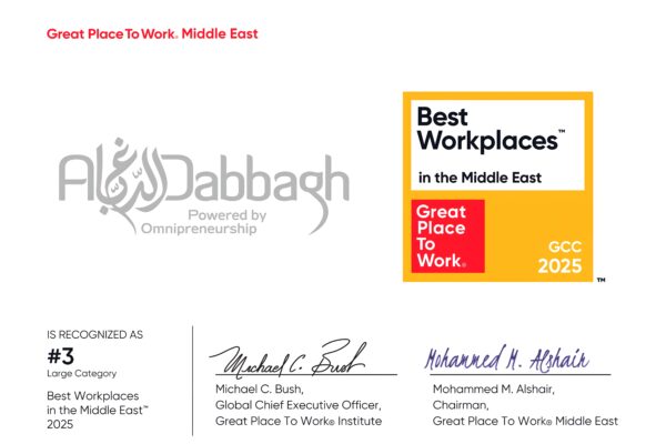 Al-Dabbagh Group Earns Prestigious Great Place to Work® Rankings Across Regions in Q2 2025